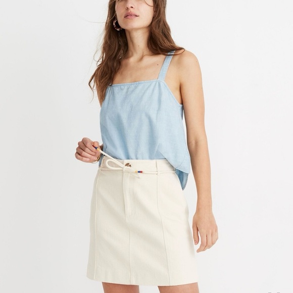 Madewell Capital A-Line Mini Skirt Size 14 Cloud Lining - Picture 1 of 8